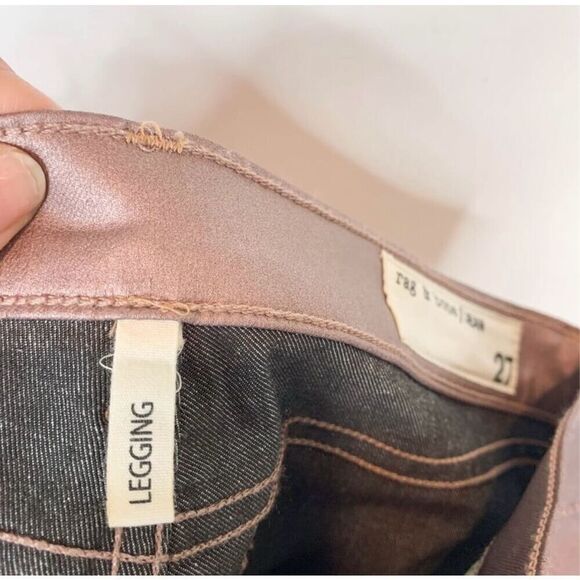 Rag & Bone rose metallic leggings skinny jeans size 27 excellent condition - Picture 6 of 8